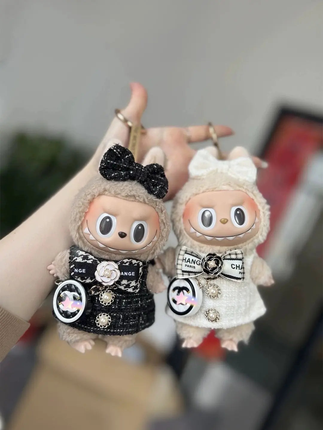 LABUBU Clothes Chanel Camellia Black and White Outift