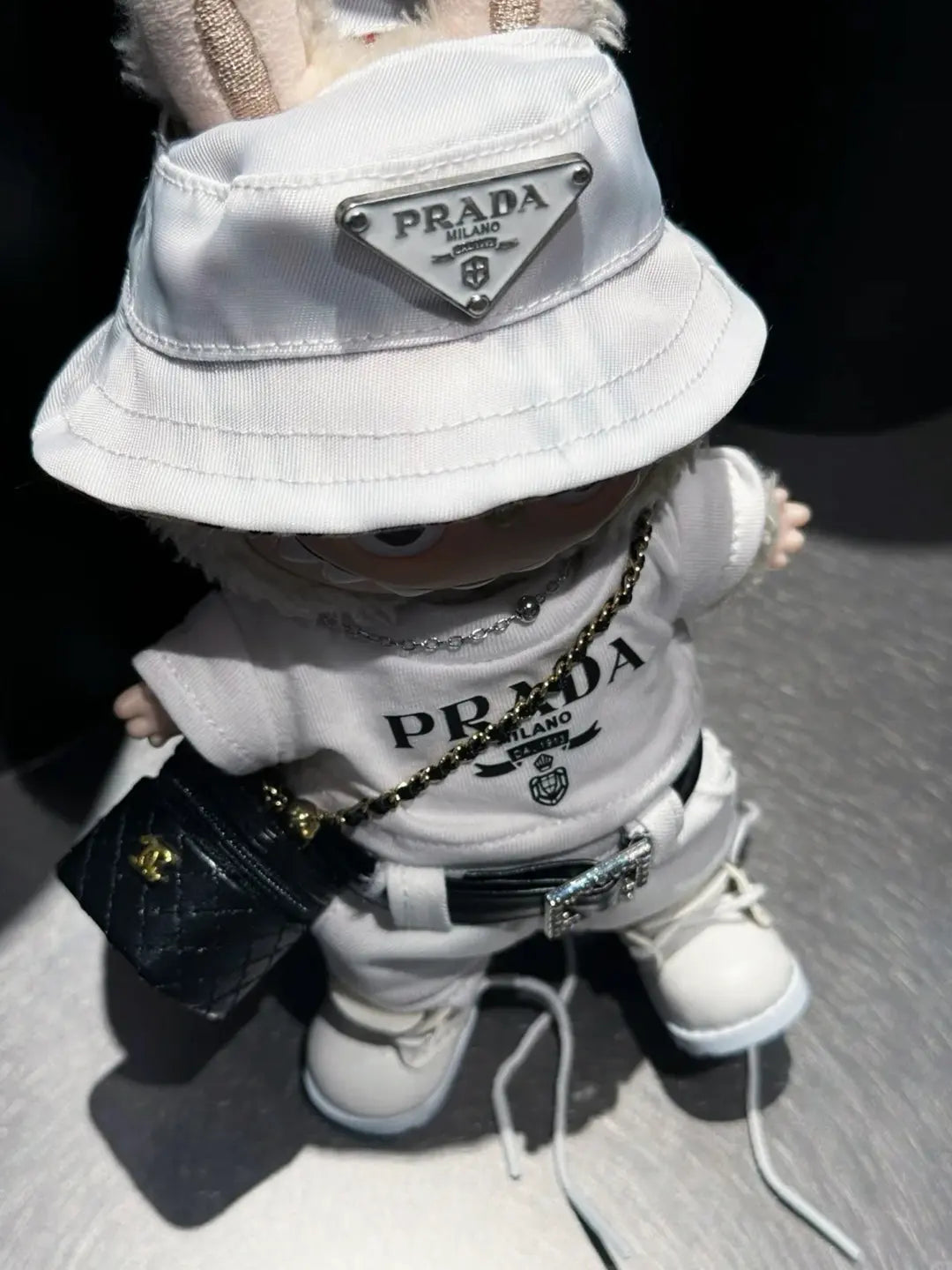LABUBU Clothes White Prada T-shirt