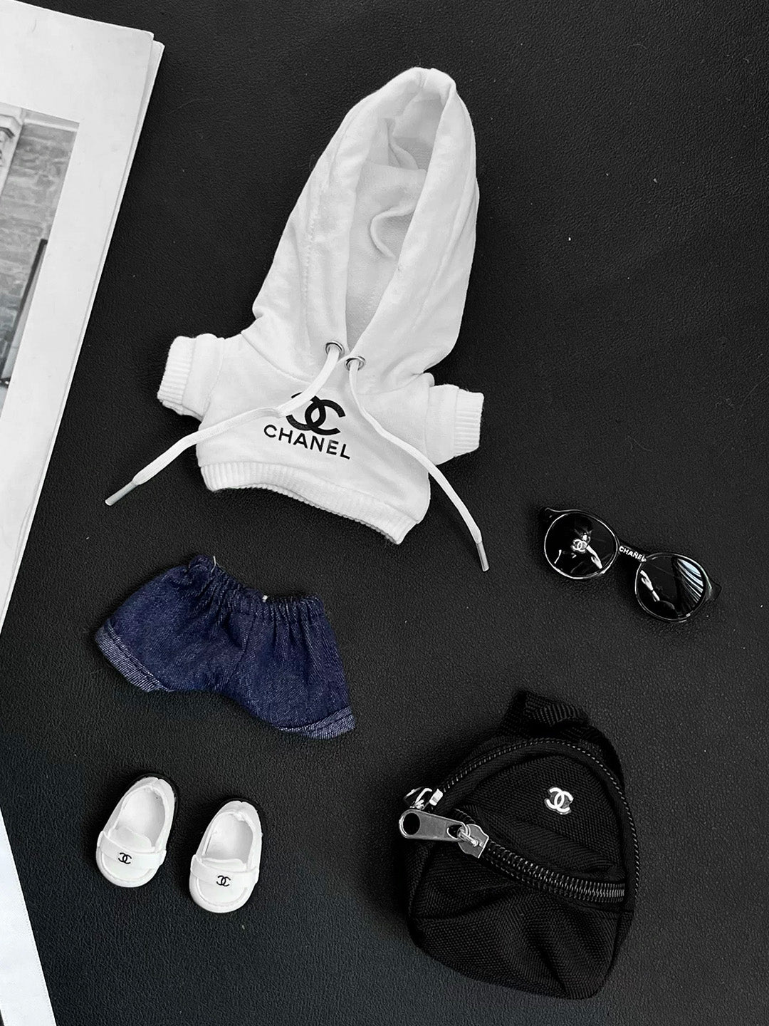 LABUBU Clothes Chanel Black And White Hoodie Dress