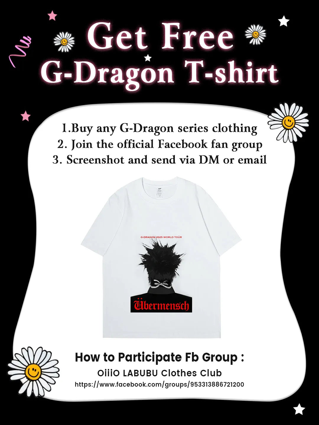 LABUBU Clothes G-Dragon Blue Daisy Suit Outfit