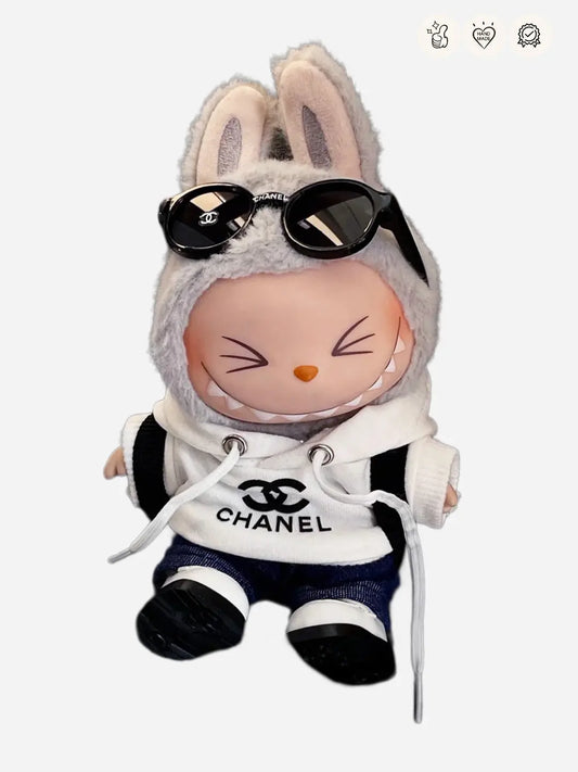 LABUBU Clothes Chanel Black And White Hoodie Dress