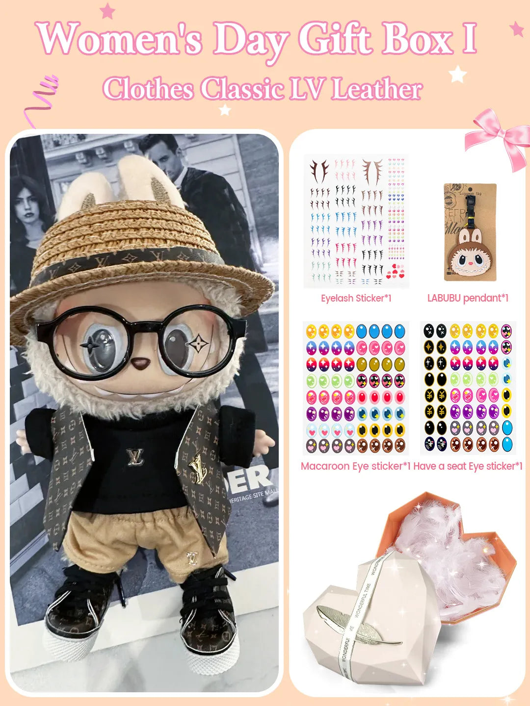 LABUBU Clothes Classic LV Leather