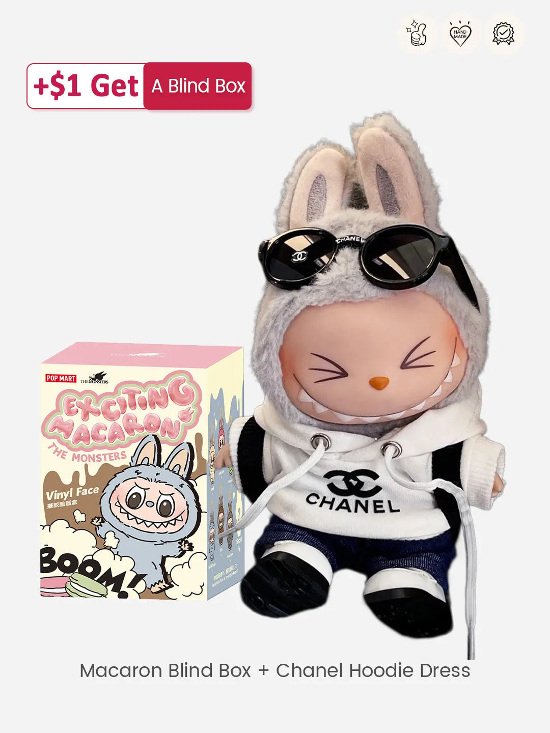 LABUBU Clothes Chanel Black And White Hoodie Dress
