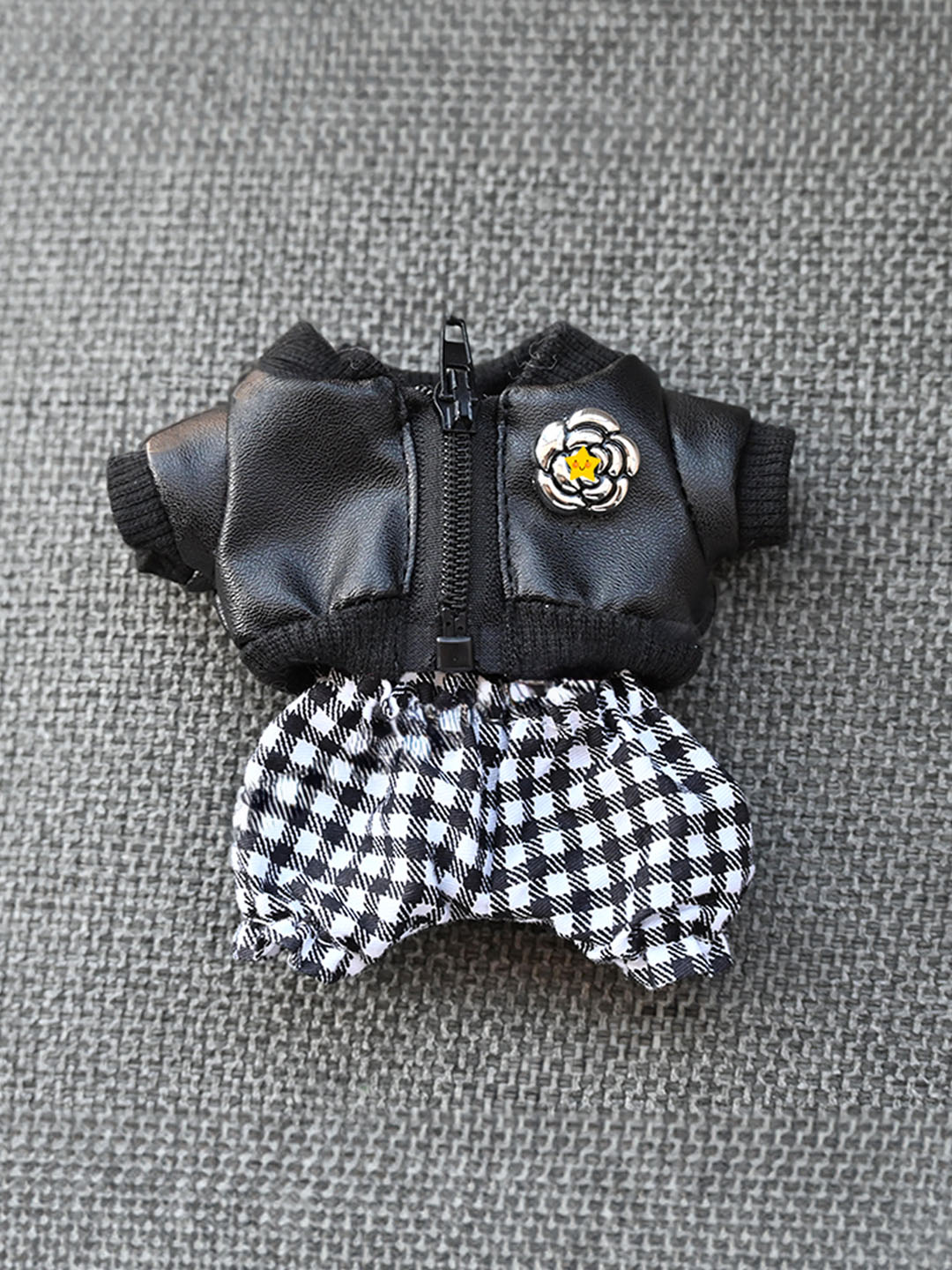 LABUBU Clothes Chanel Black Houndstooth Outift