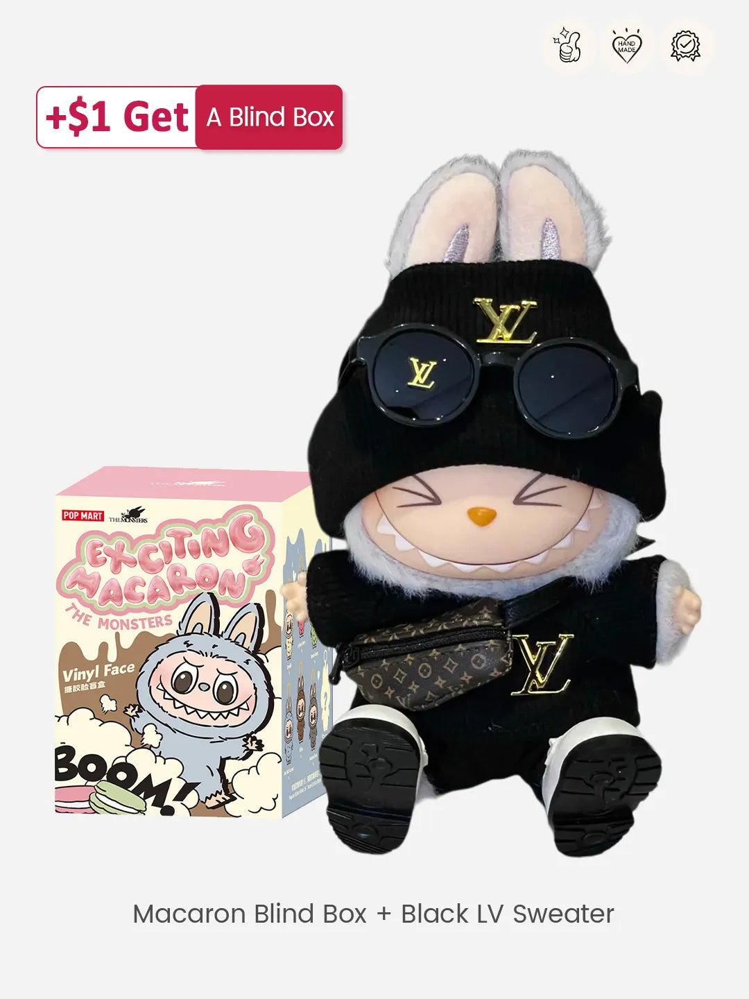 LABUBU Outfits Black LV Sweater