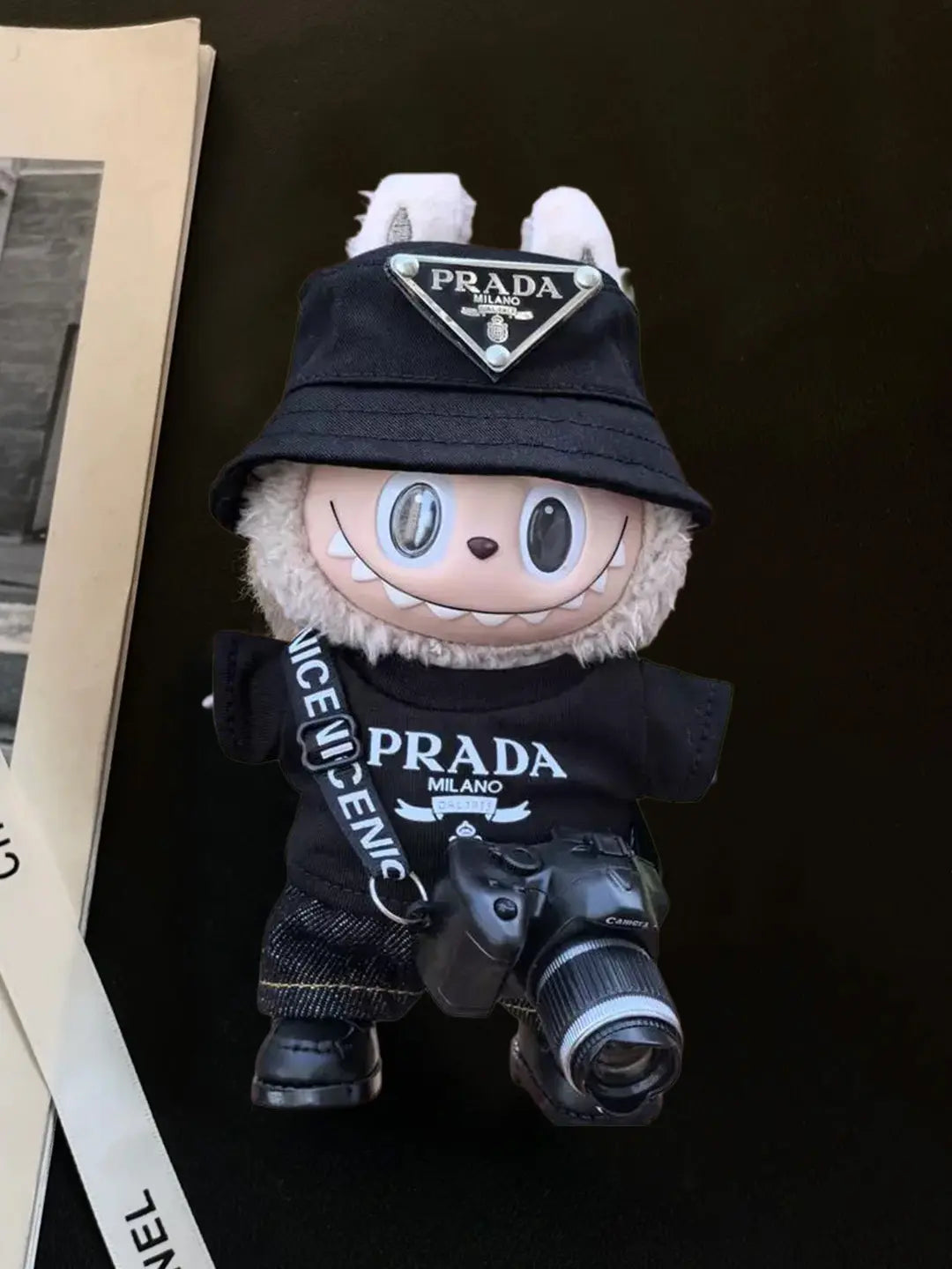 LABUBU Outfits Prada Black T-shirt