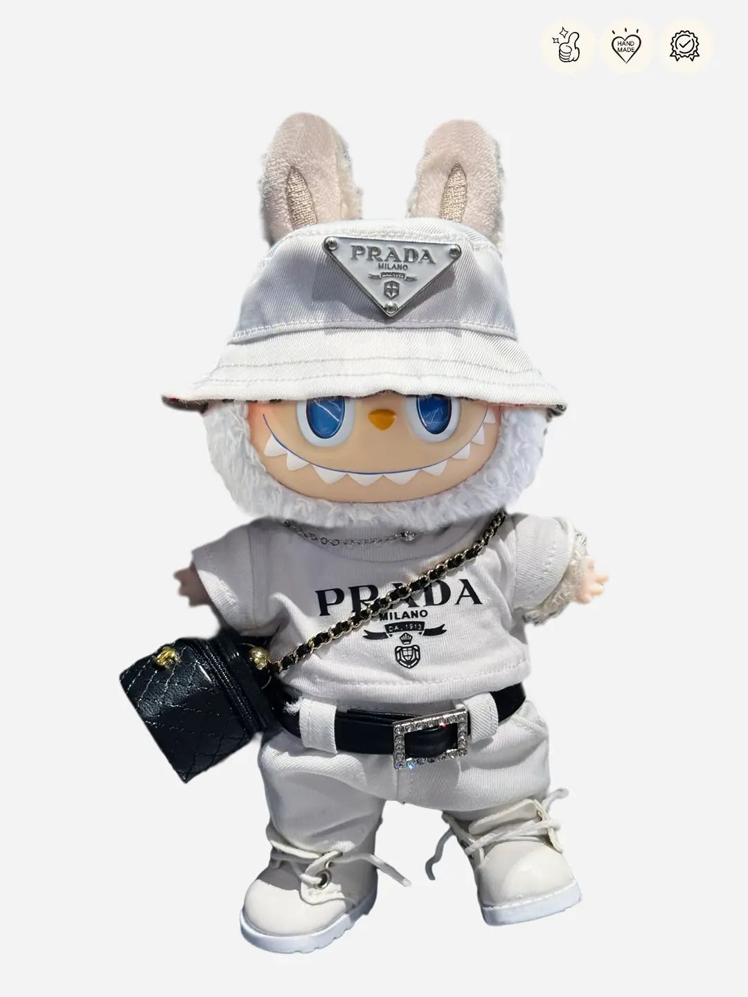 LABUBU Clothes White Prada T-shirt