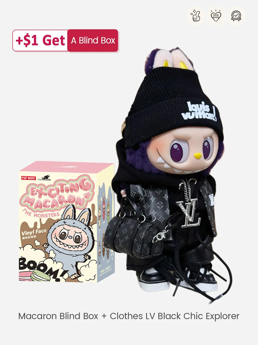 LABUBU Clothes LV Black Chic Explorer